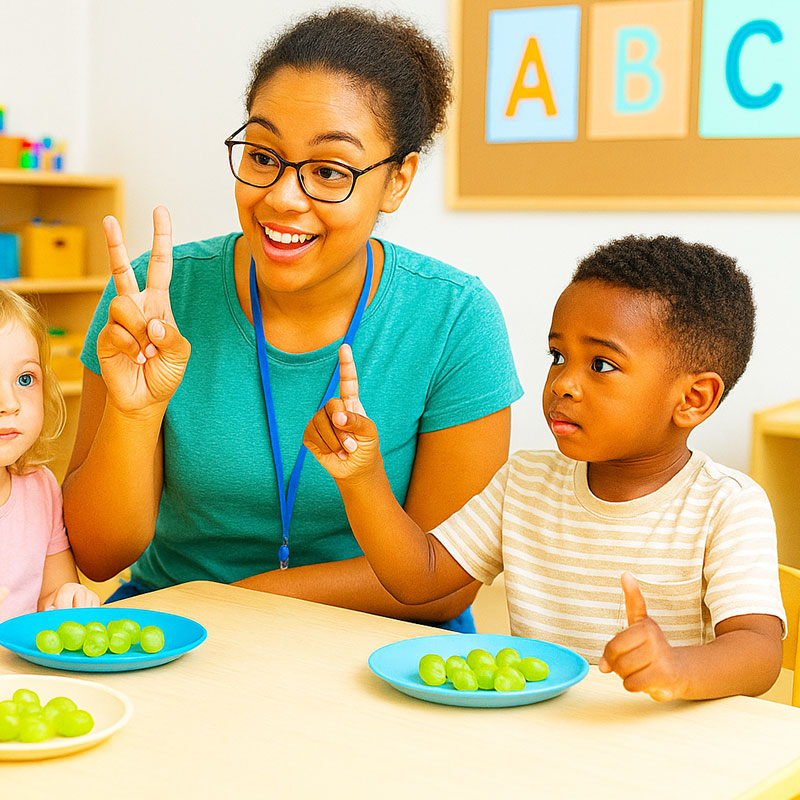 The best preschool teachers even teach at snack time.
